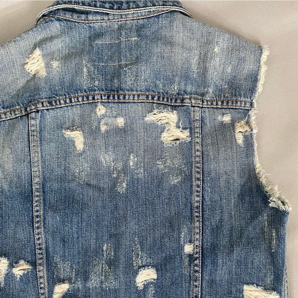 EUC Rag & Bone Distressed Jean Vest, Size XS - Picture 6 of 13